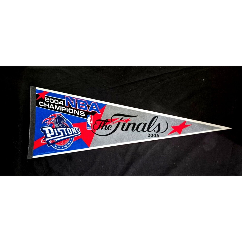 VTG Y2K Detroit Pistons Horse Logo NBA Full Size Pennant Banner Flag Rico